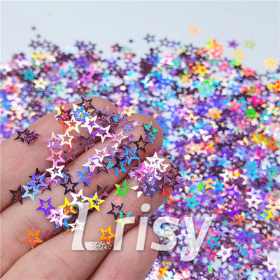 Shooting Star - Star Shaped Glitter - Iridescent Star Shaped Glitter -  Tumblers, Resin, Nail Art, Crafts, Cosmetics & More - Multi-Colored
