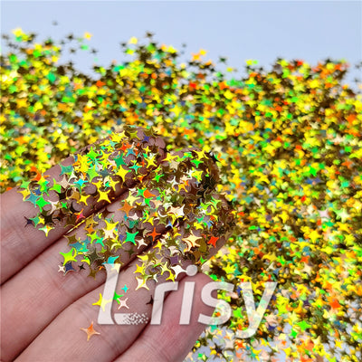 4 point star shaped iridescent glitter 50grams /bag Four Point Star Shaped  Glitters