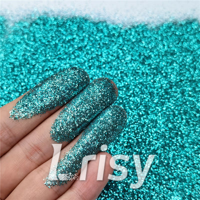teal sparkle acrylic nails