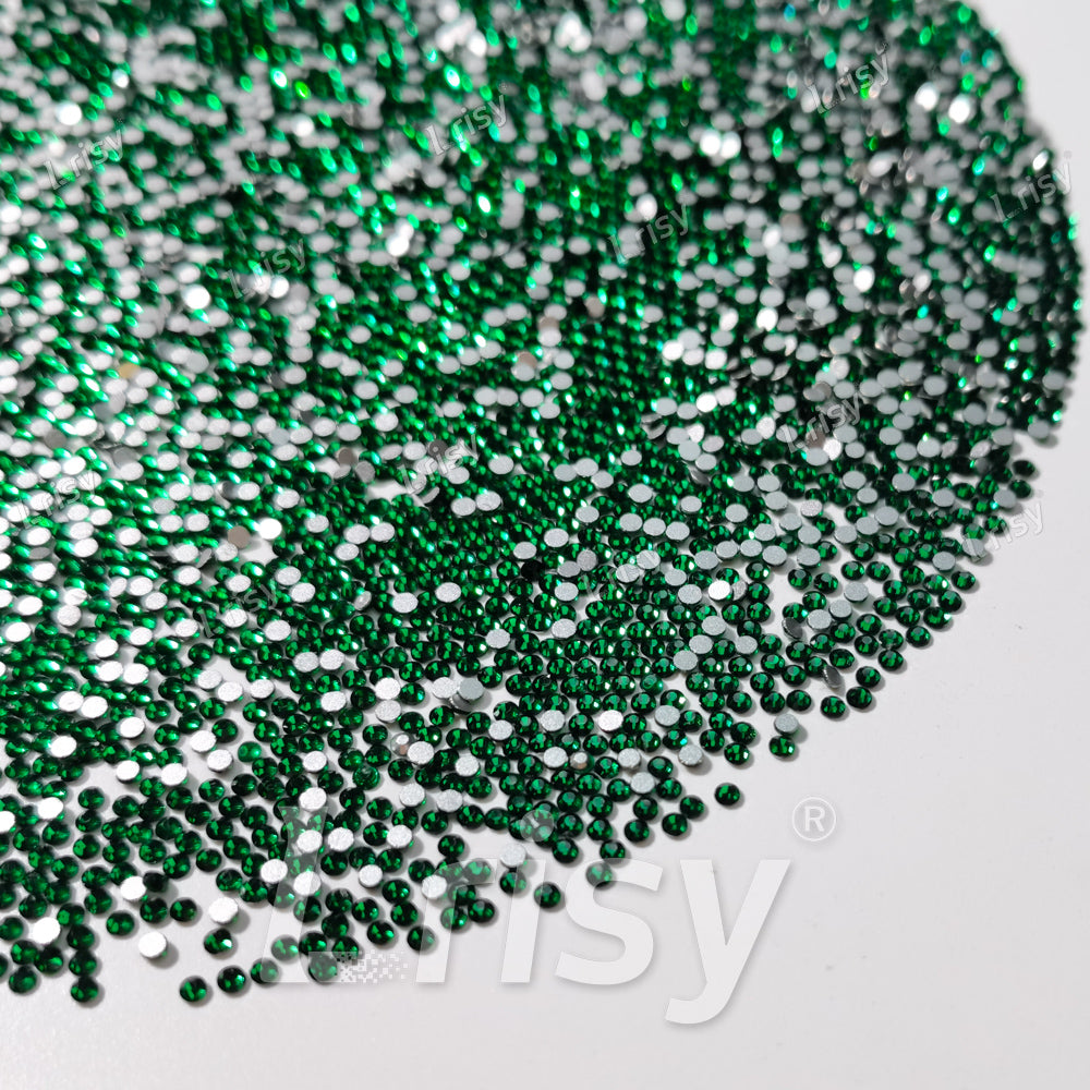 1.9-2.1mm Emerald Green Flat Back Rhinestones FBRS006