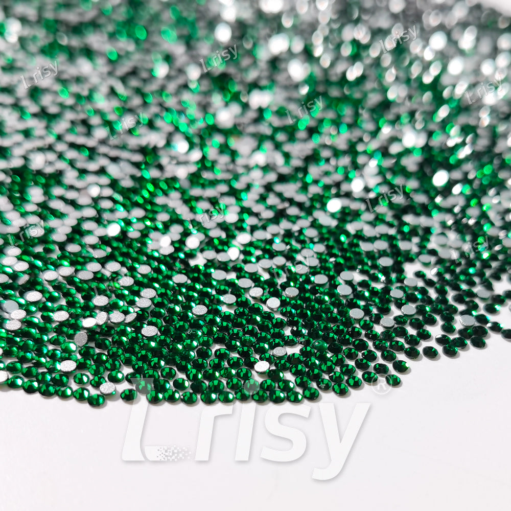 1.9-2.1mm Emerald Green Flat Back Rhinestones FBRS006