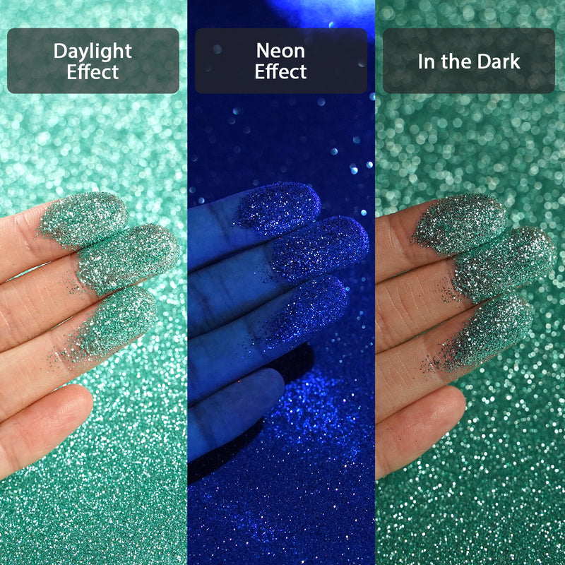 Glow in the Dark Glitter Blue/Blue Ultra Fine